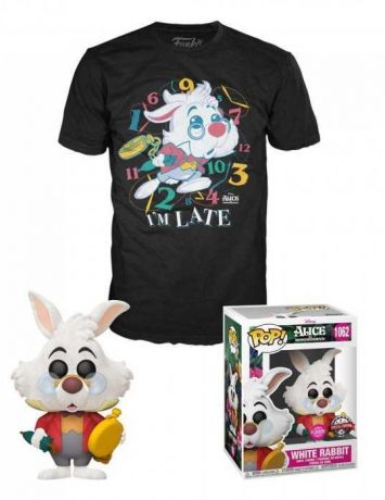 White Rabbit with watch - Flocked - Tee
