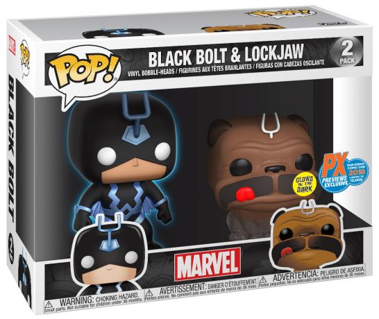 BlackBolt & Lockjaw - 2 Pack -  Glow in the dark and glitter